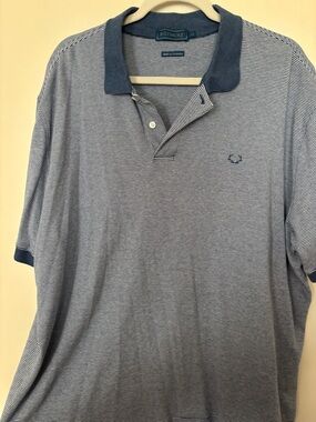 Men’s Blue Micro-Stripe Polo Shirt
